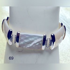 Vintage Sterling silver mother of pearl bracelet.